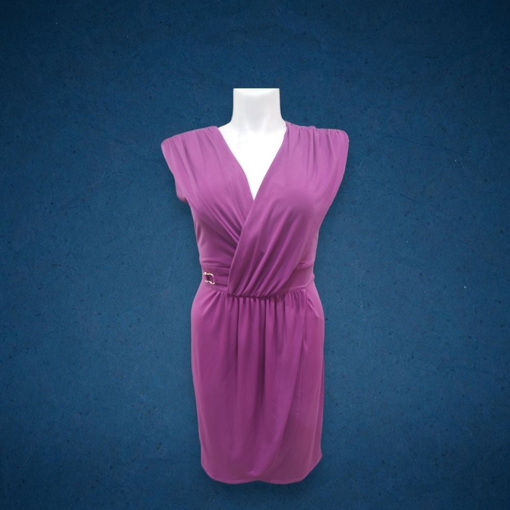 Raspberry Radiance: The Perfect Faux-Wrap Dress - Picture 7 of 9